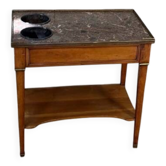 Louis XVI refreshment table in mahogany, brass and marble, 18th century.