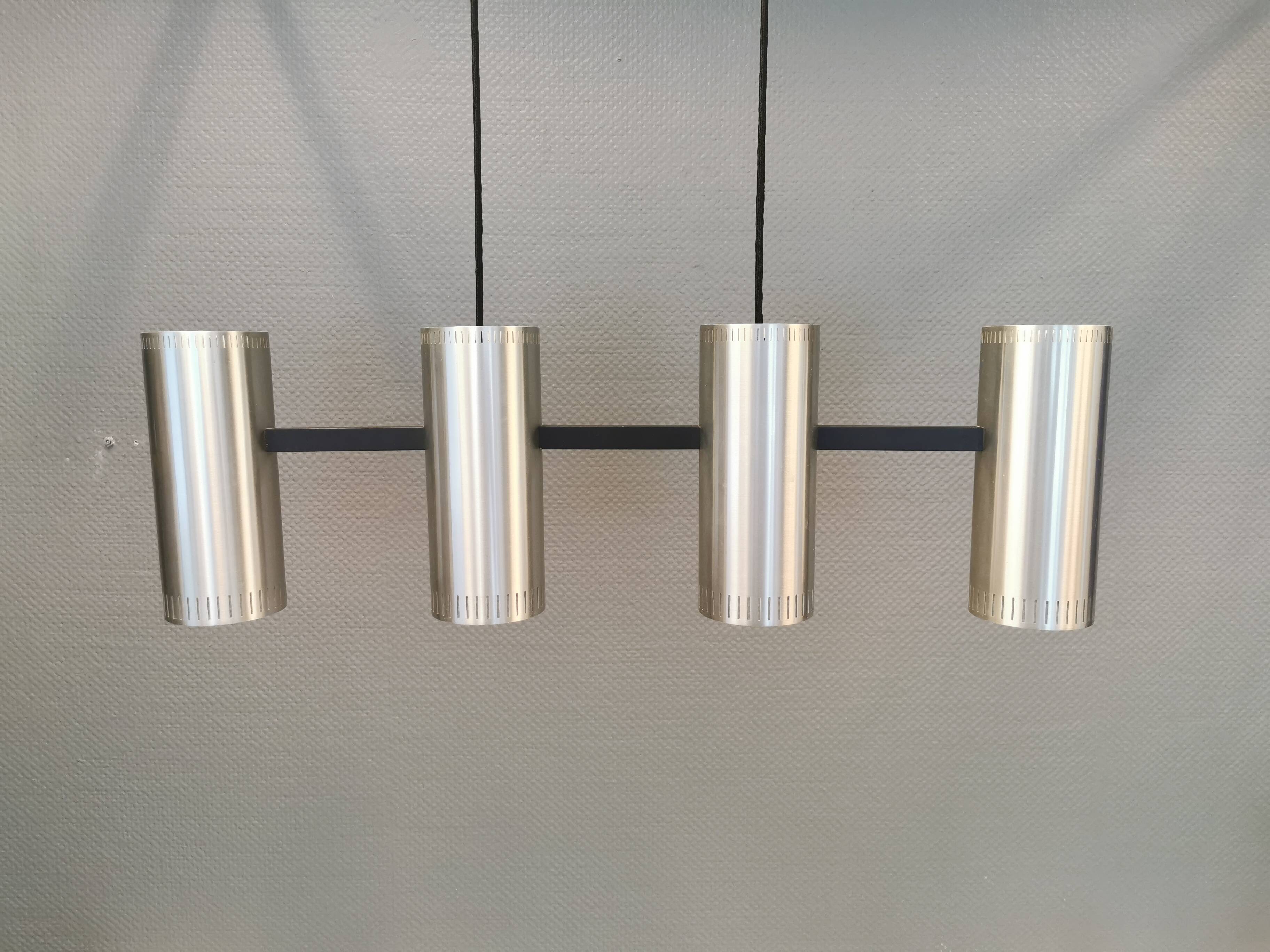 Very beautiful and rare Cylinder IV hanging lamp designed by Jo Hammerborg for Fog og Mørup in 1966.