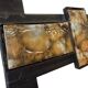 Porte-manteau mural vintage noir en métal avec accent en céramique