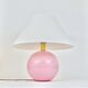 Pastel pink polka dot spherical table lamp, ceramic, brass, Studio Paf Milano, 1970.