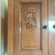 Antique two-body buffet in carved wood - marble top - very good condition