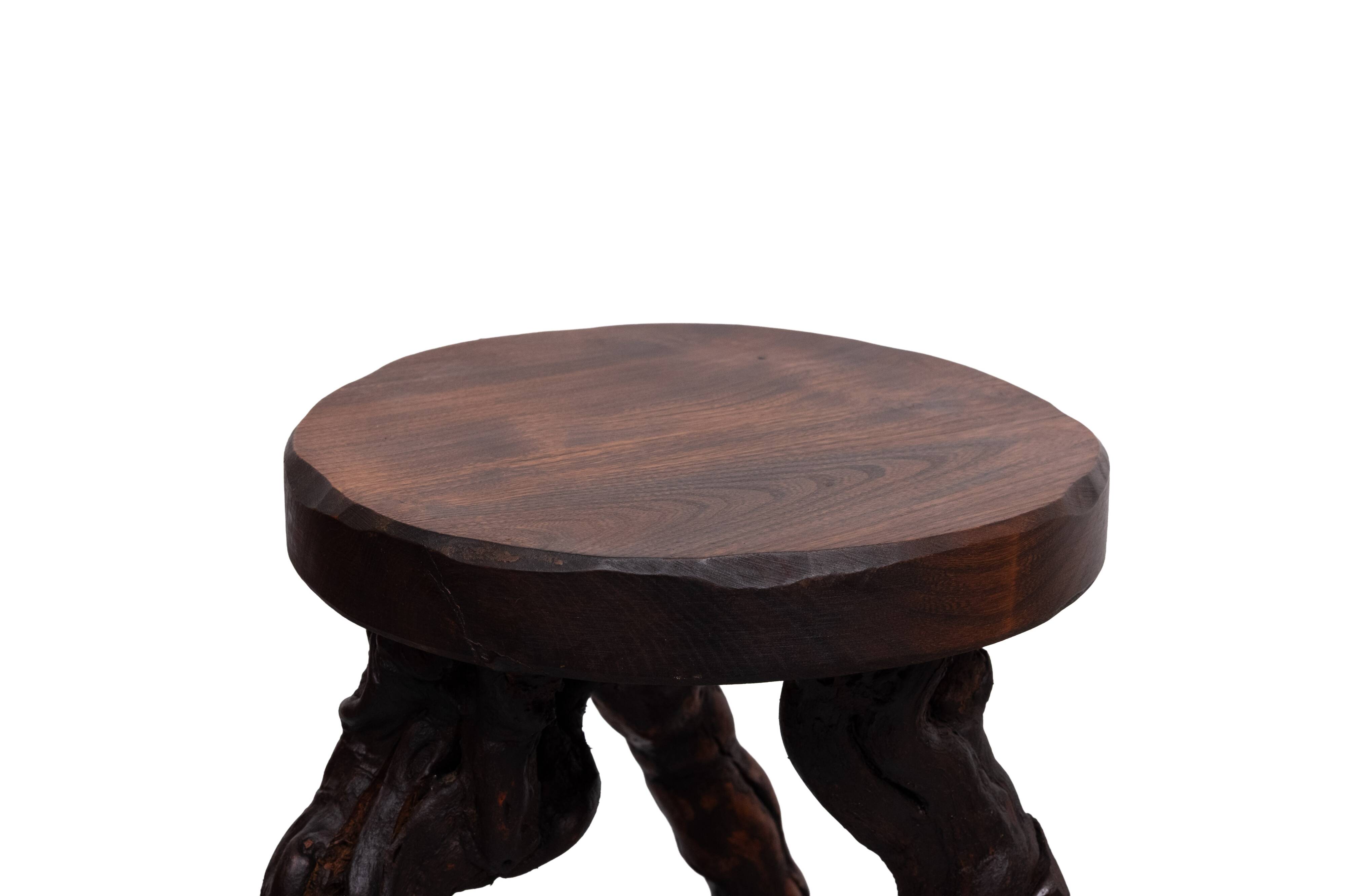 French, Set Of 2 Twisted Grape-vine Roots Bar Stools 1960s