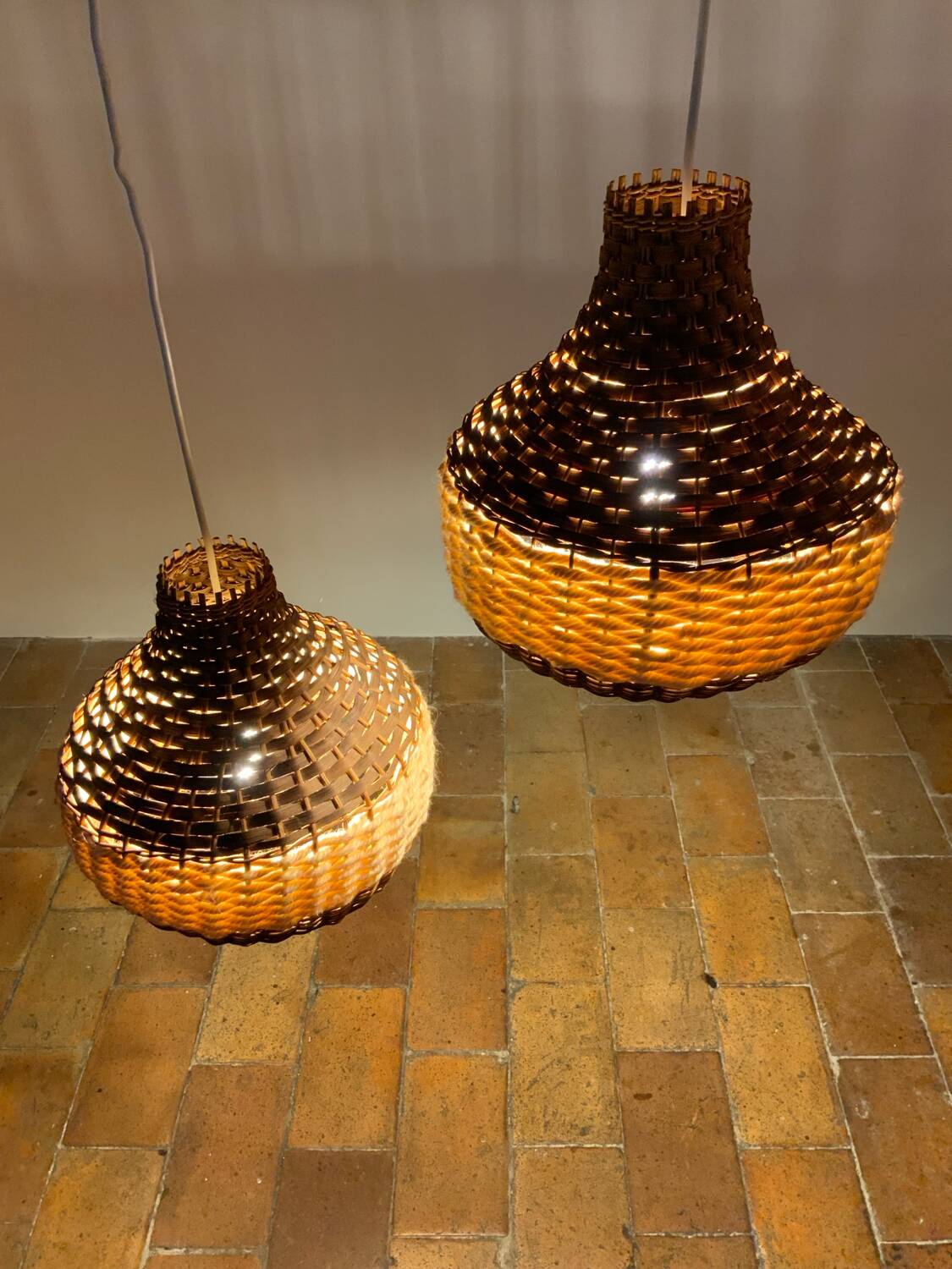 Pair of vintage pendant lights