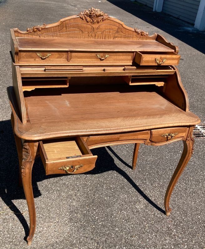 elegant antique roll-top desk