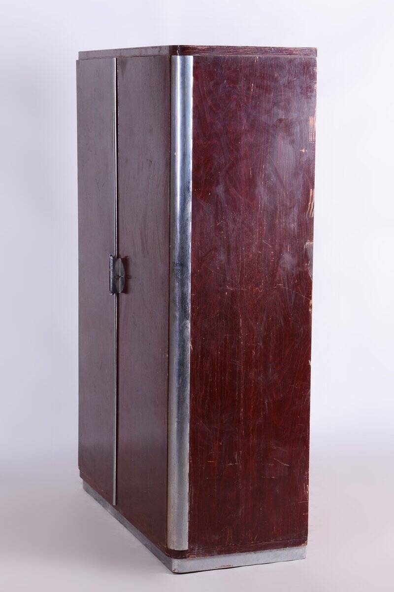 Bauhaus Wardrobe in Walnut attributed to Vichr and Spol, 1930s