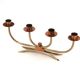 Scandinavian four-branch candlestick in copper and brass, 1950s