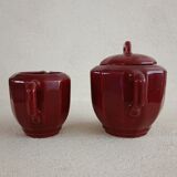 Iron clay sugar bowl and milk jug Lunéville