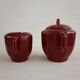 Iron clay sugar bowl and milk jug Lunéville