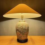 Large vintage ceramic flower table lamp, Italy, 1970s