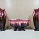 Paire de vase + jardinière art nouveau barbotine dl france garniture de cheminée