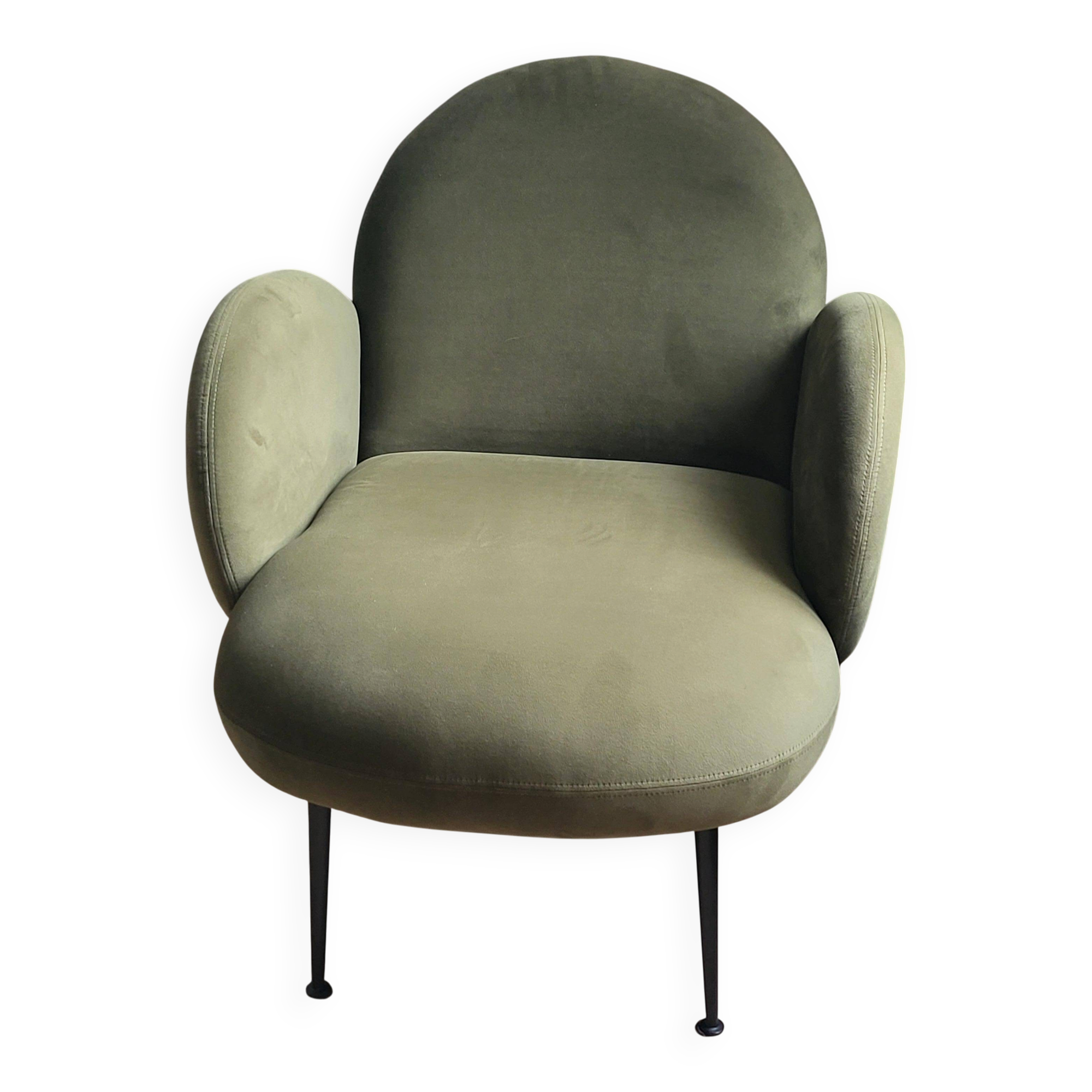 Velvet green cocktail chair