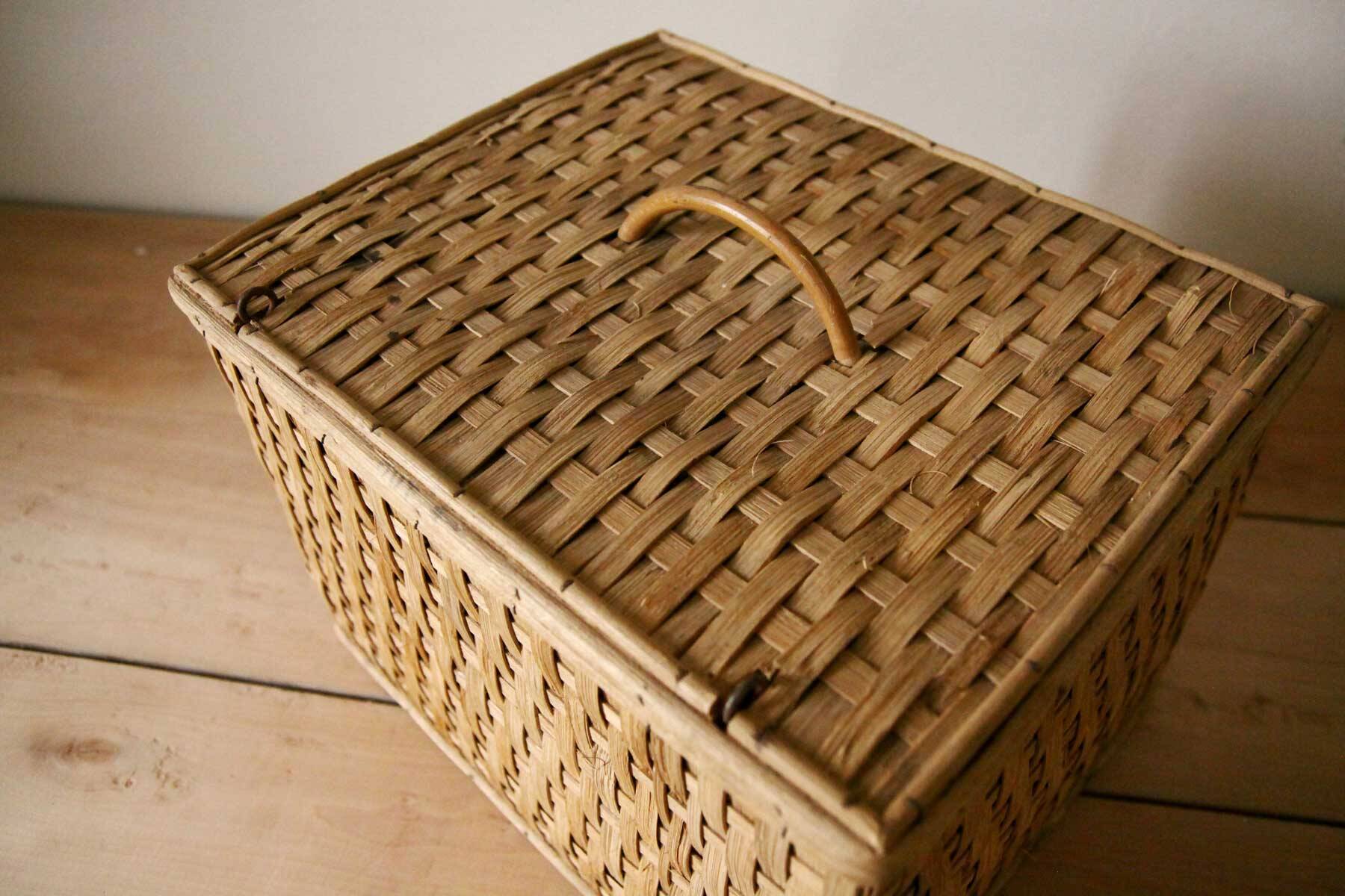 Vintage wicker trunk