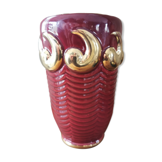 Vase ancien style art déco céramique des années 40