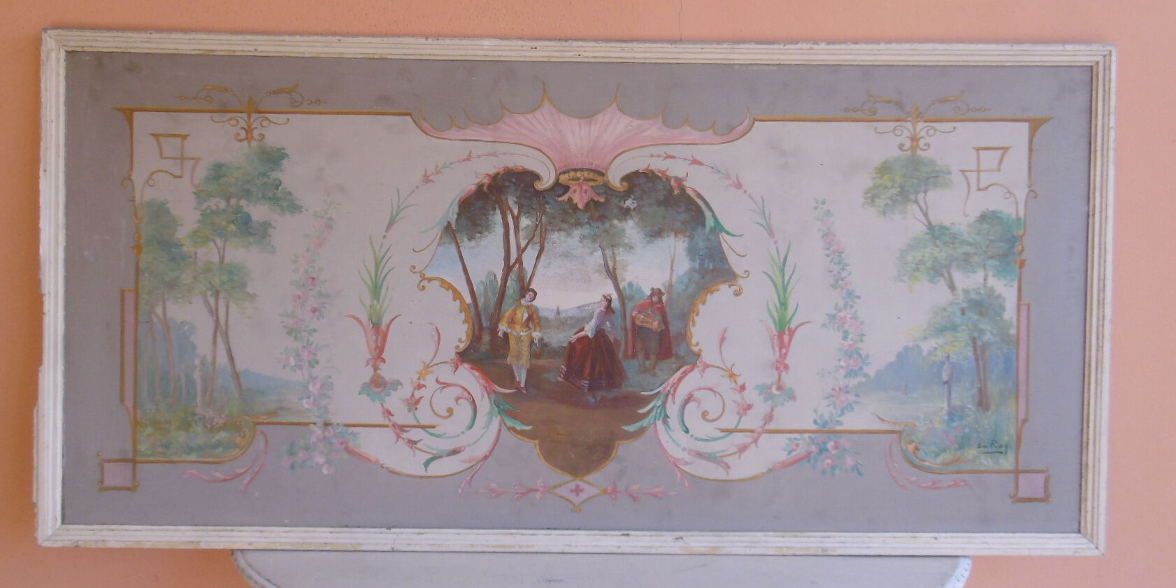 Painting oil scene venitienne - debut xxeme - signed emile roy