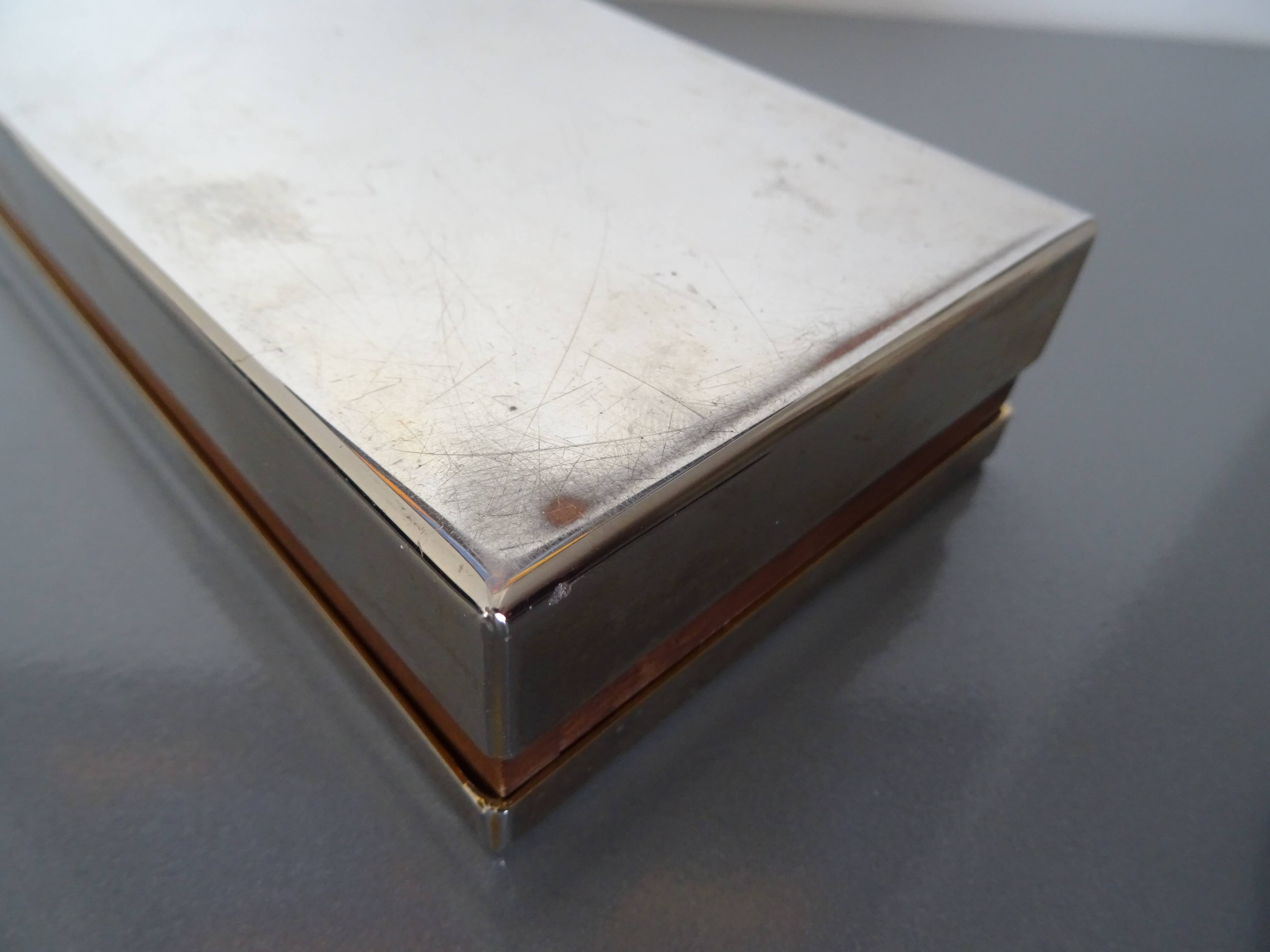 Modernist box in metal and cedar Art Deco
