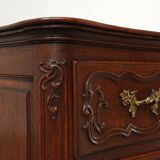French 18th Century hand crafted oak chest of drawers in Louis XV style