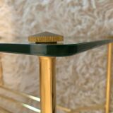 Table coffee glass and gold metal 1980