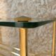Table basse verre et métal doré 1980