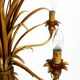 Beautiful huge 1970s gold-plated 5-arm tall metal chandelier by Hans Kögl