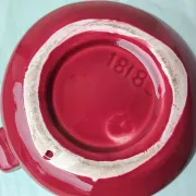 Burgundy ceramic candlestick
