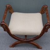 Massive walnut curule seat