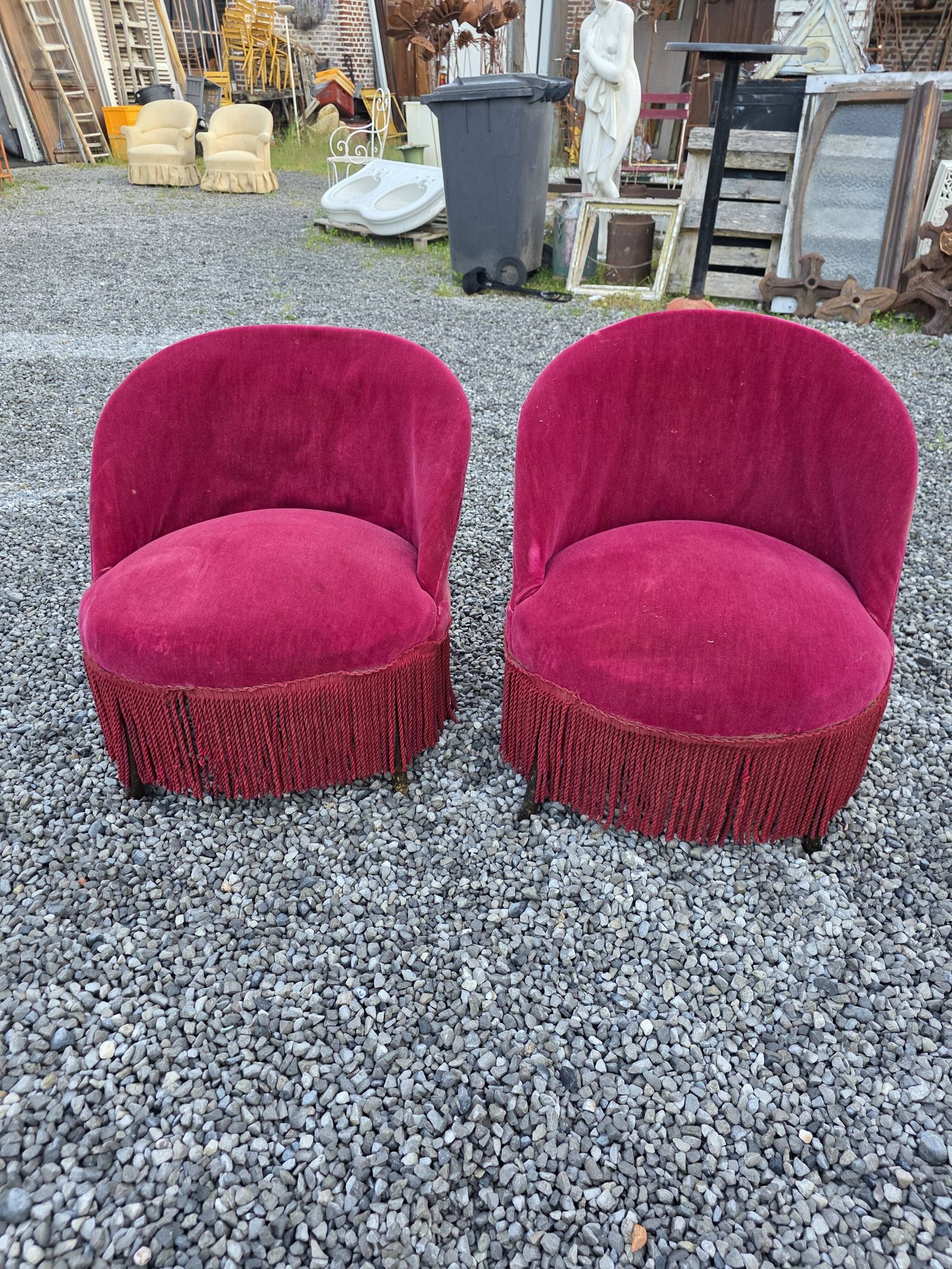 Pair of antique frog chairs