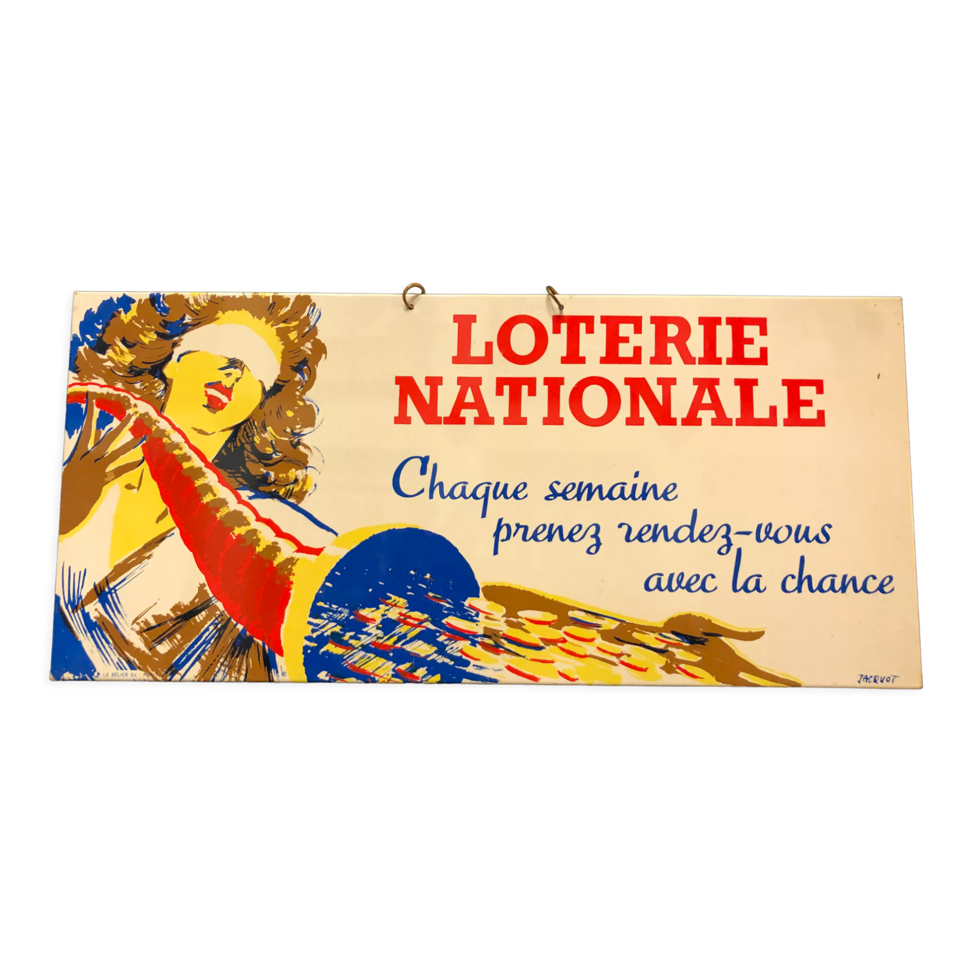 Sheet metal advertising plate - National Lottery-