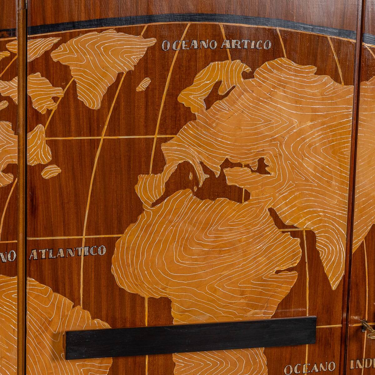 20thc italian stylised "map of the world" cabinet c.1950