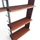 Modular Scandinavian library shelves - lacquered mahogany metal 1970