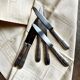 6 Art Deco knives in silver metal