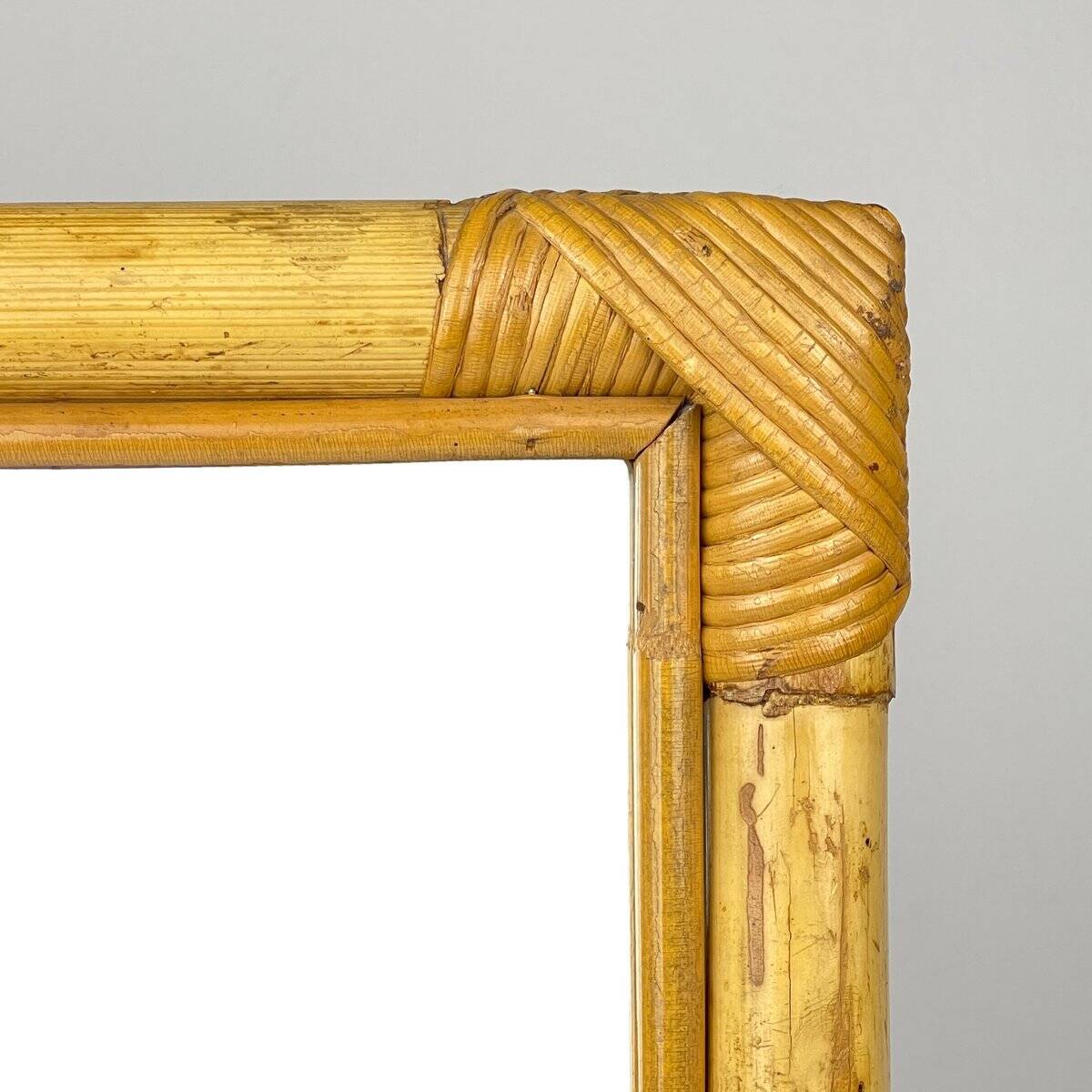 Mid-century bamboo wall mirror, Italy, 1960s