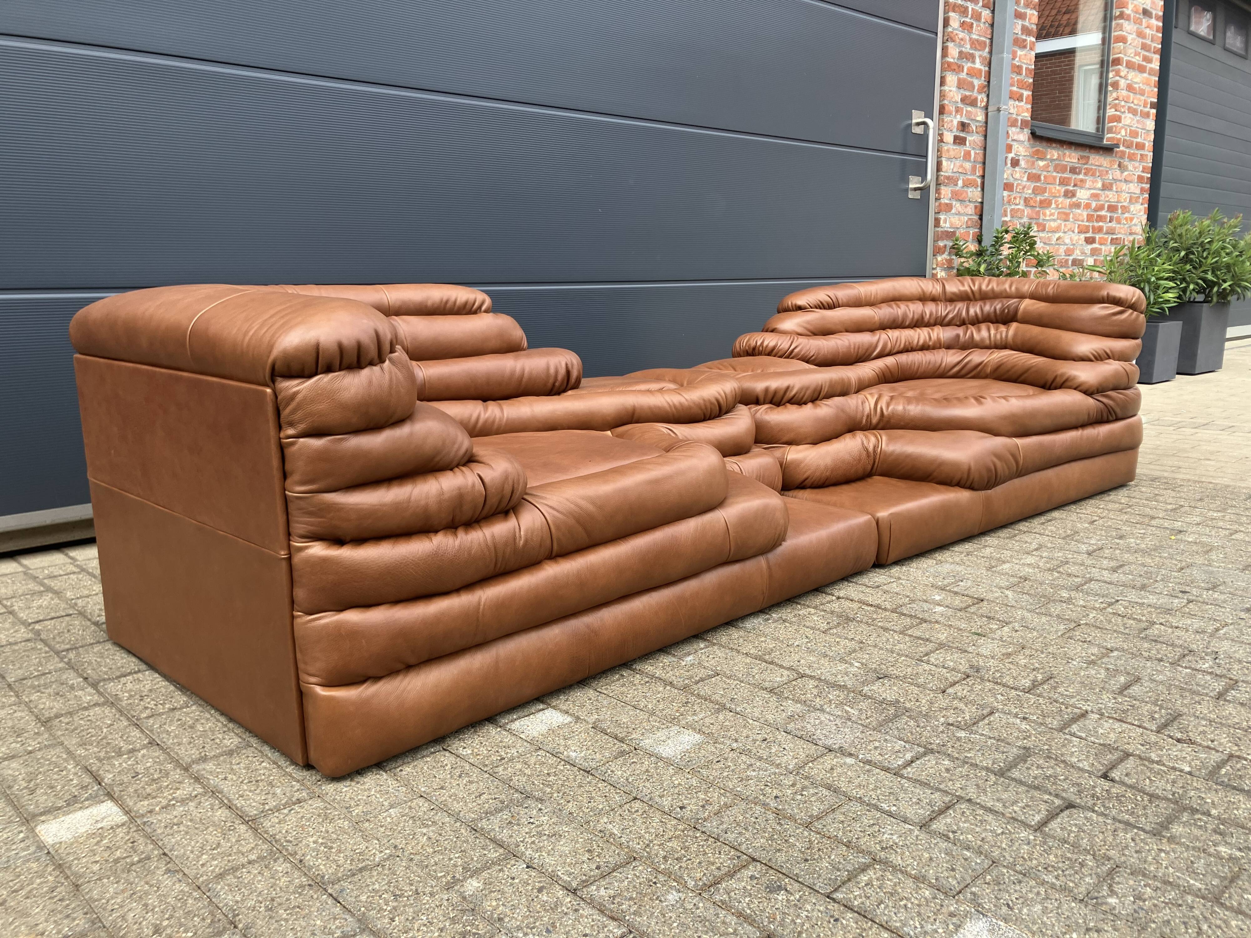 2x De Sede Terrazza DS-1025 (right & left element) Cognac