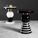 Table d'appoint Casalto Havana – Céramique artisanale, marbre et détails en cuivre