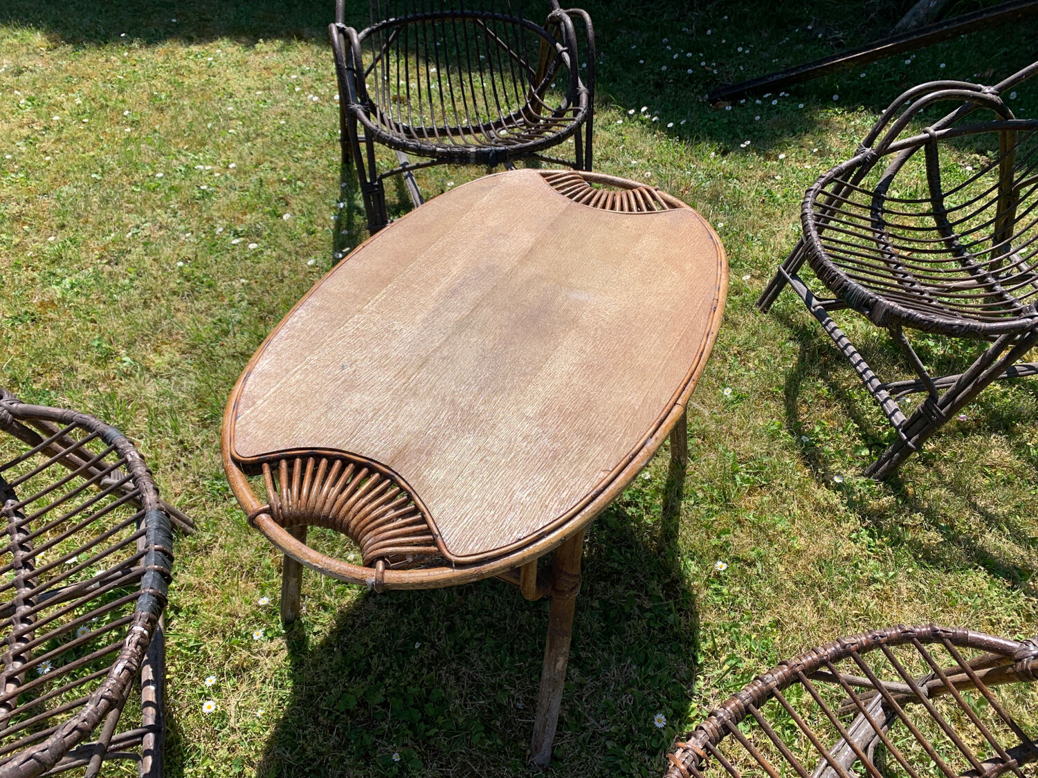 Salon jardin osier 70’s