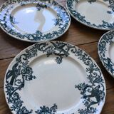 6 beautiful dessert plates Terre de fer Jules old man