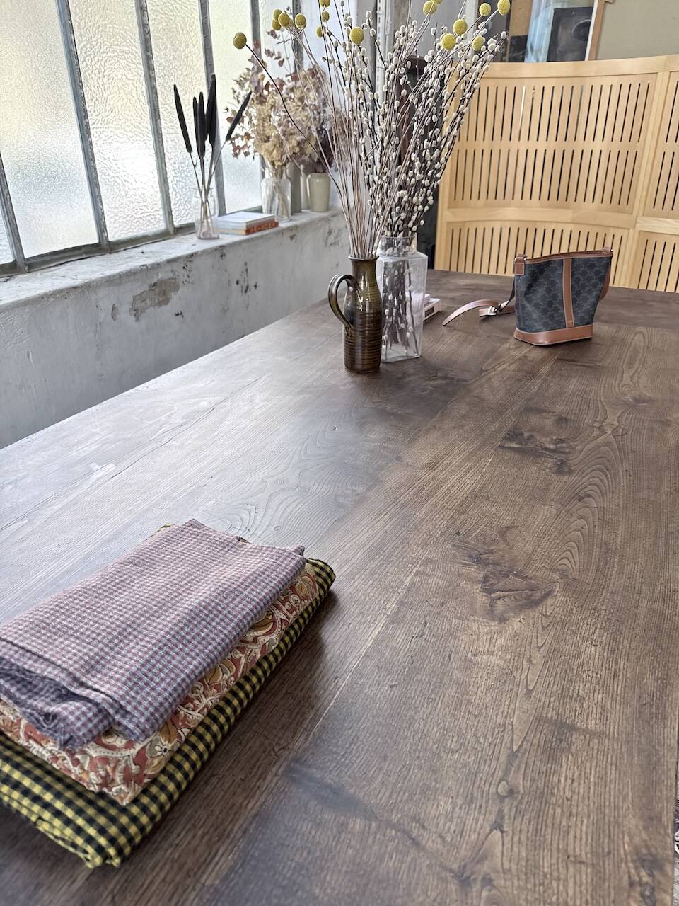 Solid oak table 1900 drapery style XL 280cm with extensions