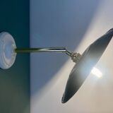 Vintage green enamelled sheet metal wall lamp shade - 1 -