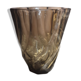 Vintage thick glass elipse vase