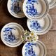 Set of 6 vintage deep plates with village decorations - Badonvillier
