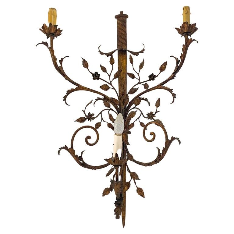 Wall lamp, sword, in the style of the baguès house, circa 1950