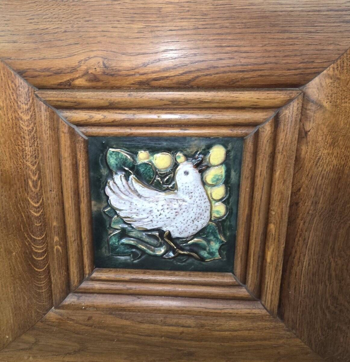 According to Maxime Old: decorative furniture in oak and ceramic from the Art Deco period (B)