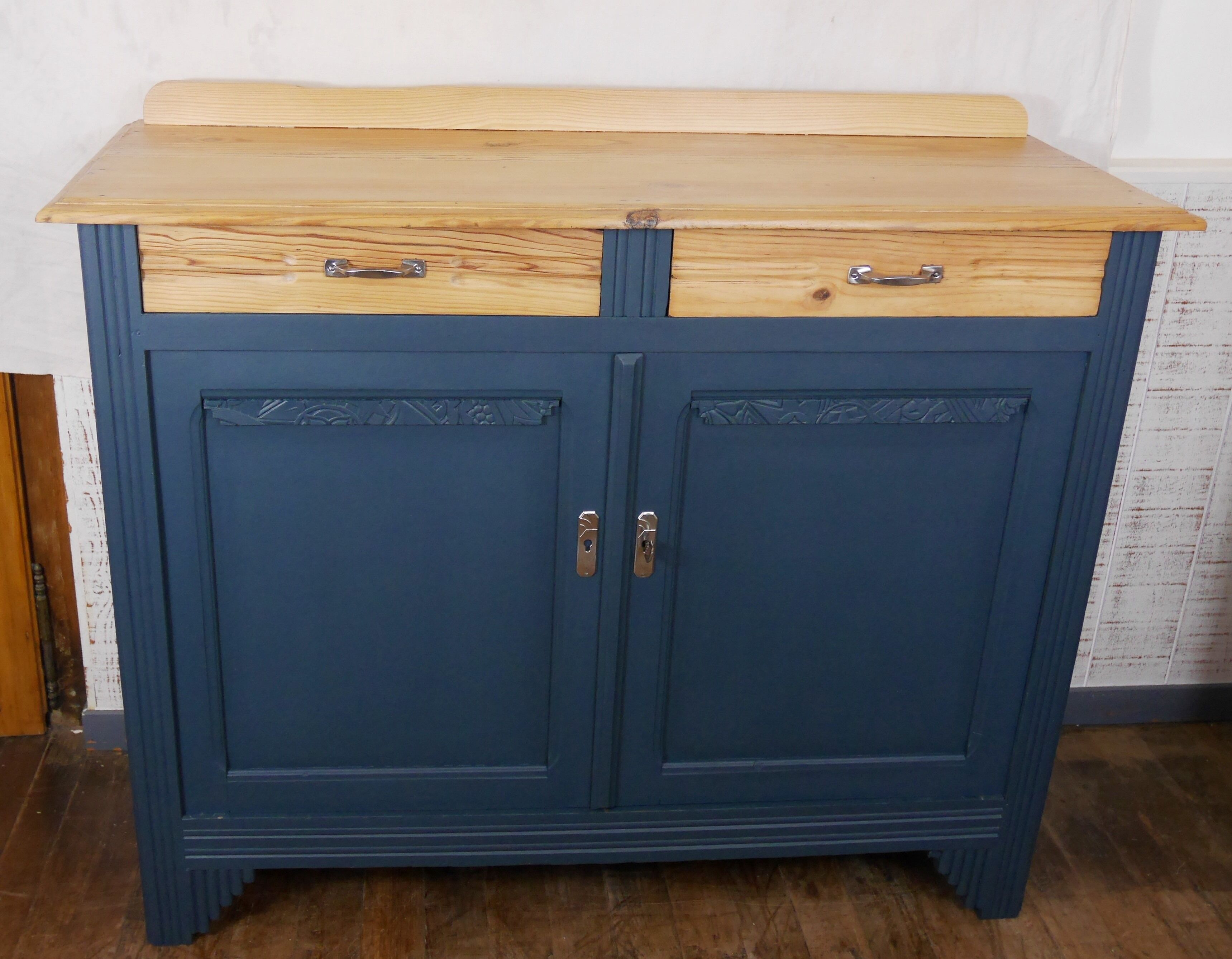 Parisian art deco sideboard blue
