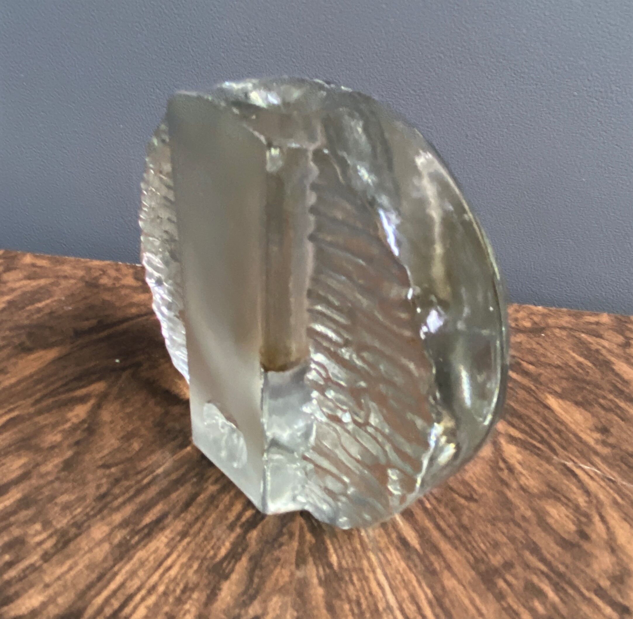 Glass Bud Vase, Walther Solifleur, Iceberg, Crystal, Glass Vase, Designed Heiner Dusterhaus, 1960s