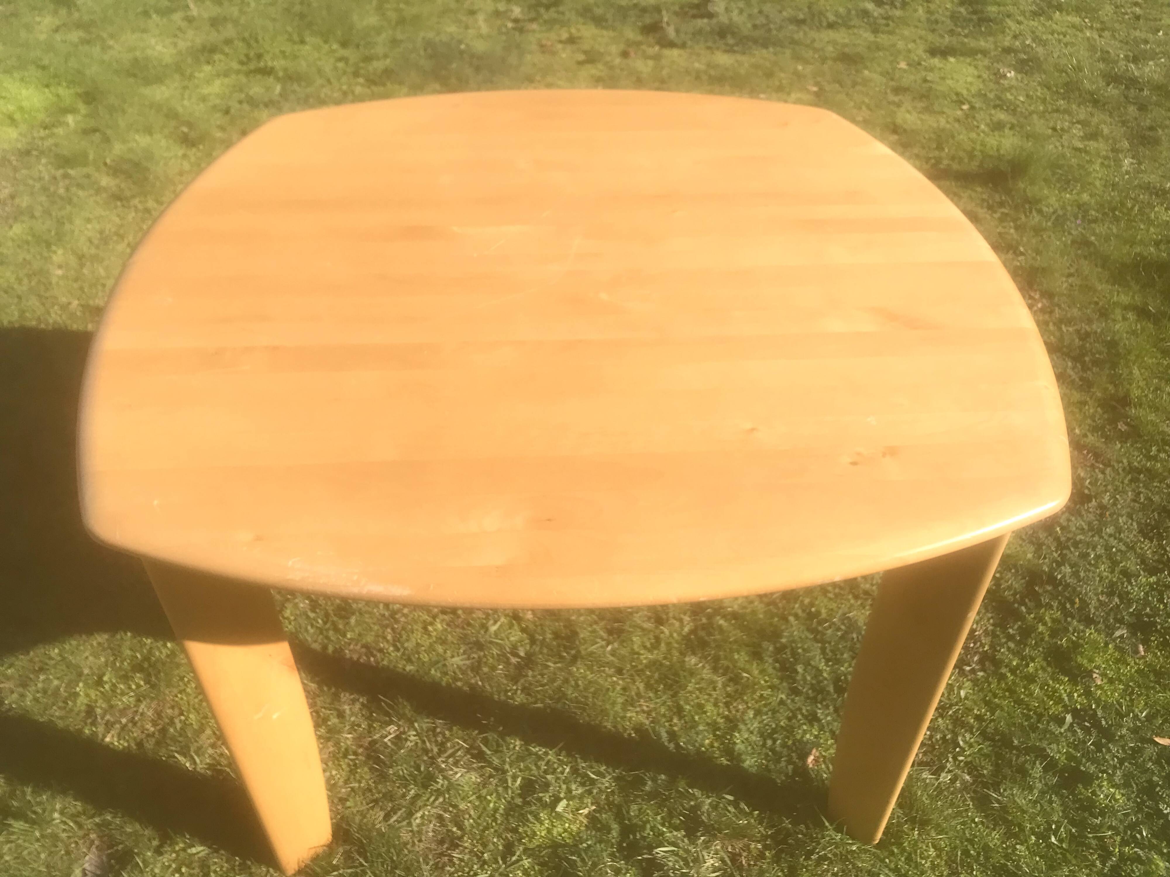 Vintage beech extendable dining table 1980