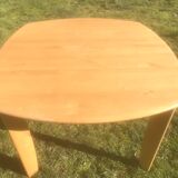 Vintage beech extendable dining table 1980