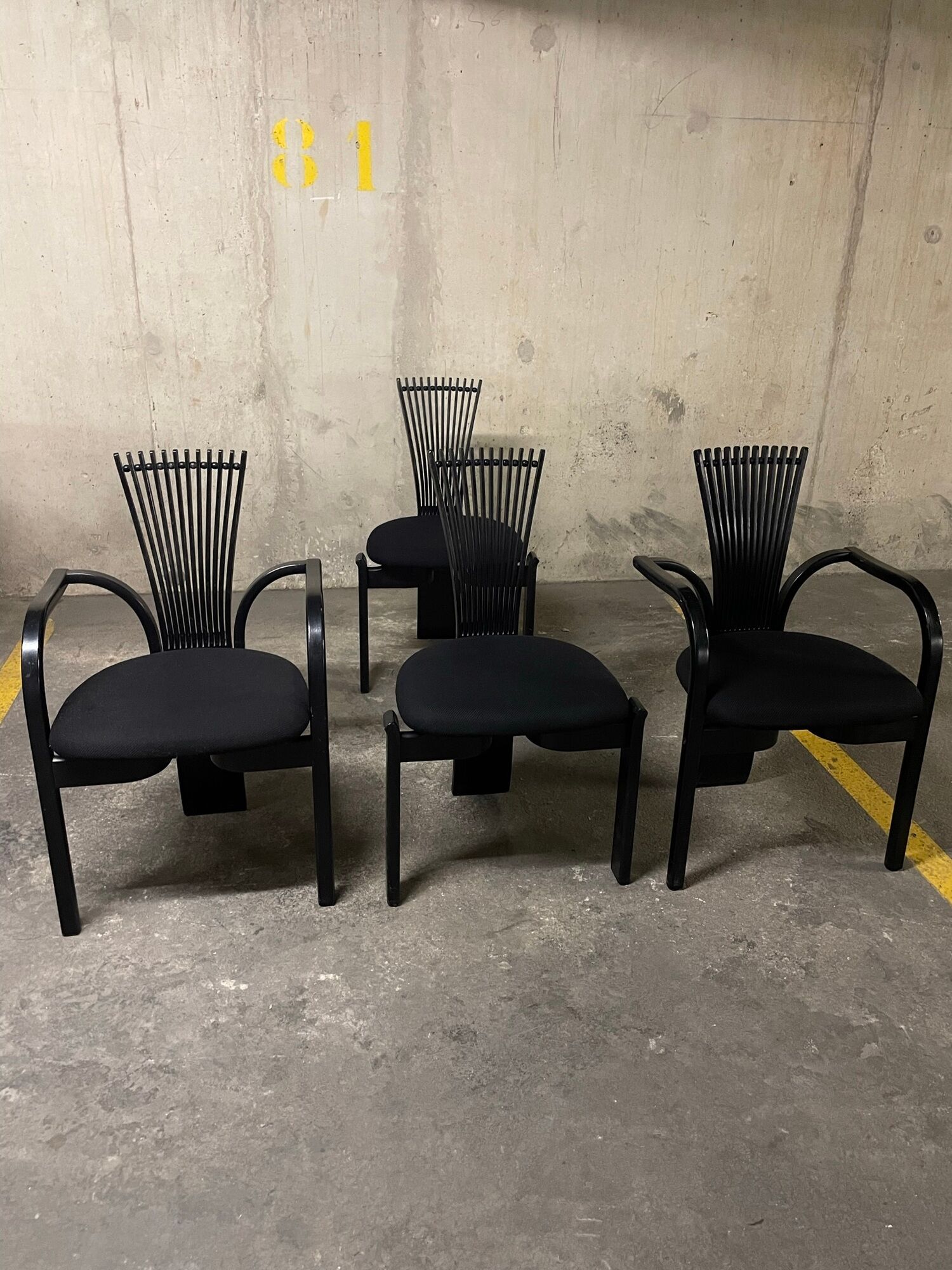 Set of 2 armchairs and 2 chairs "Totem", Torstein Nilsen, Westnofa 1980