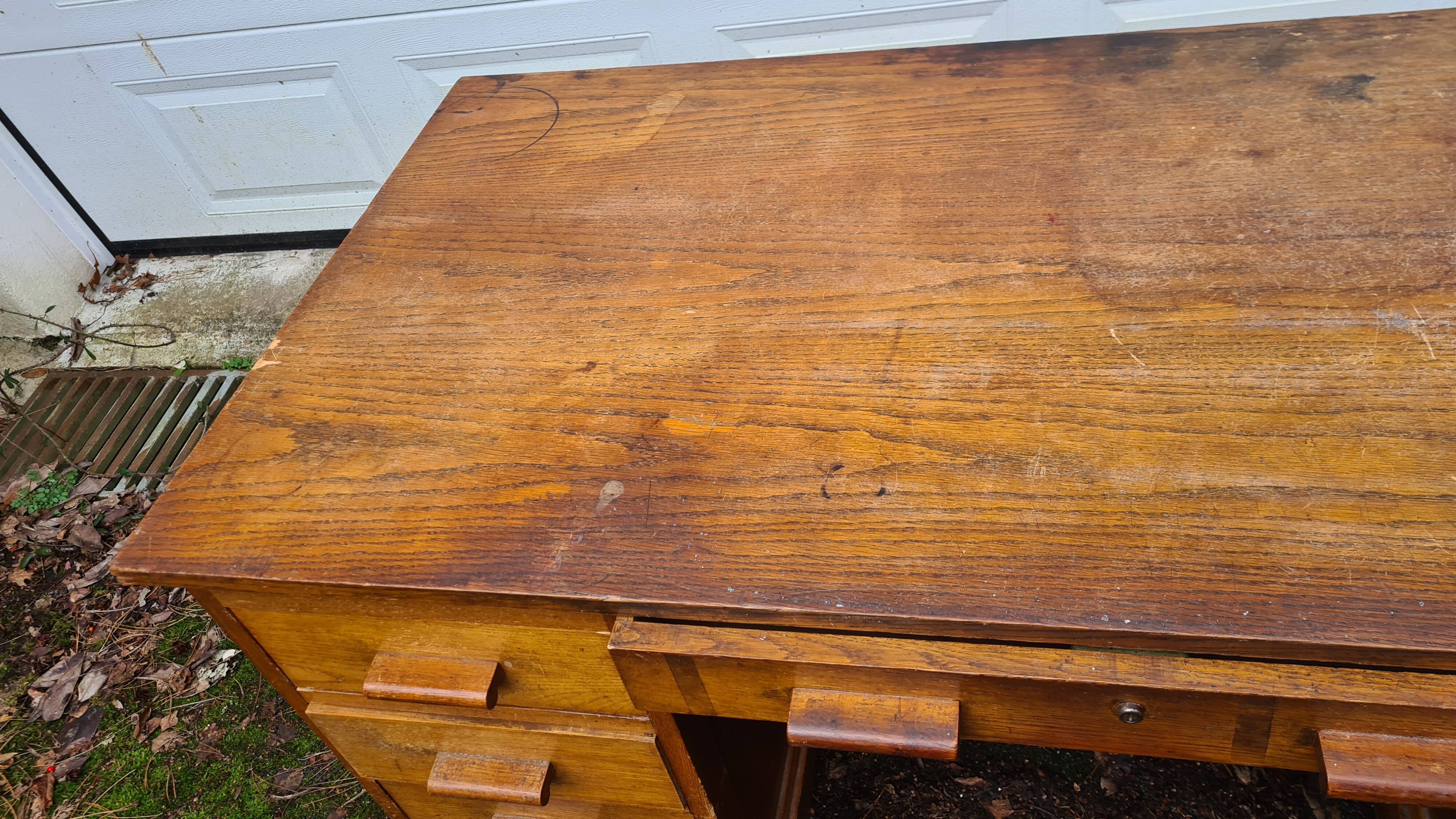 Old solid wood desk