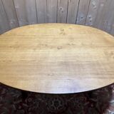 Louis XV style oval dining table in solid oak
