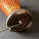 Vintage 1970s Chinese lamp base in woven bamboo on a porcelain vase