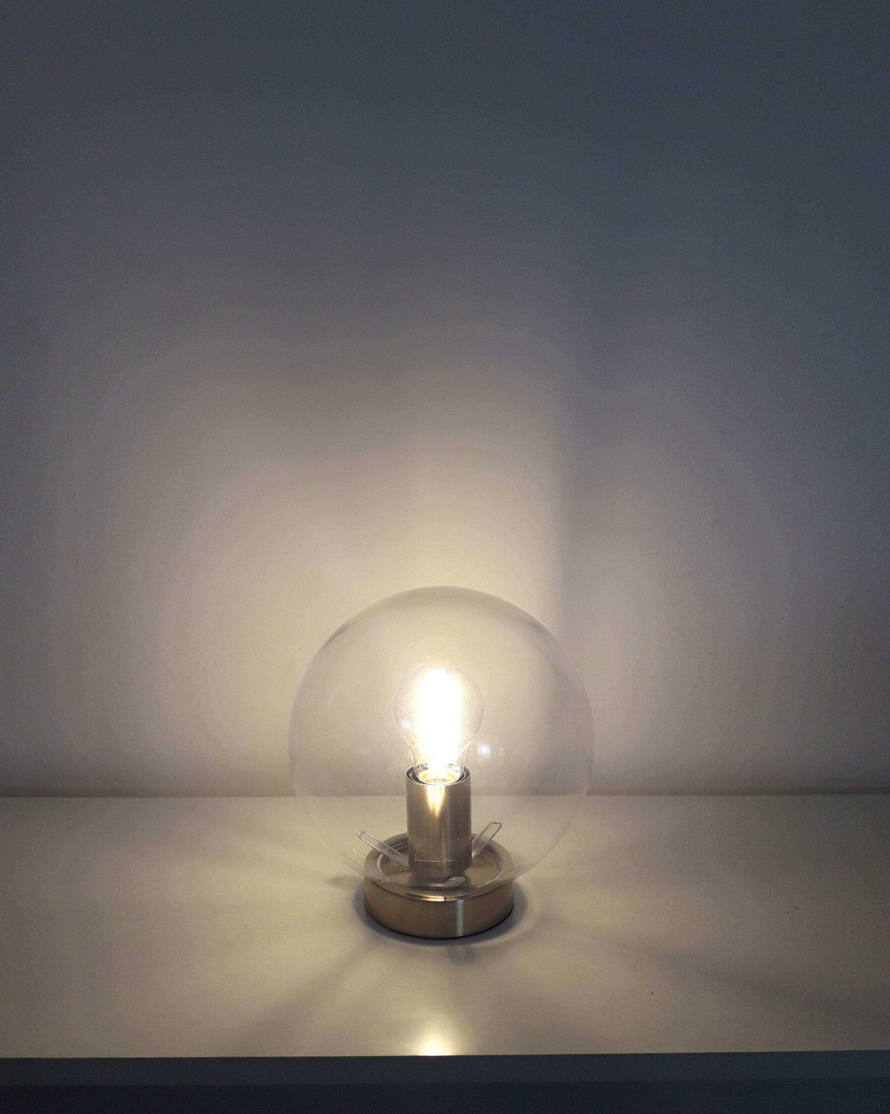 Vintage table lamp globe glass ball - 1990